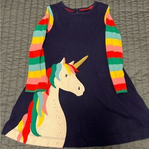 Kid's Unicorn Appliqué Cotton A-Line Dress
UNICORN RAINBOW SLEEVE, Size 3-4Y